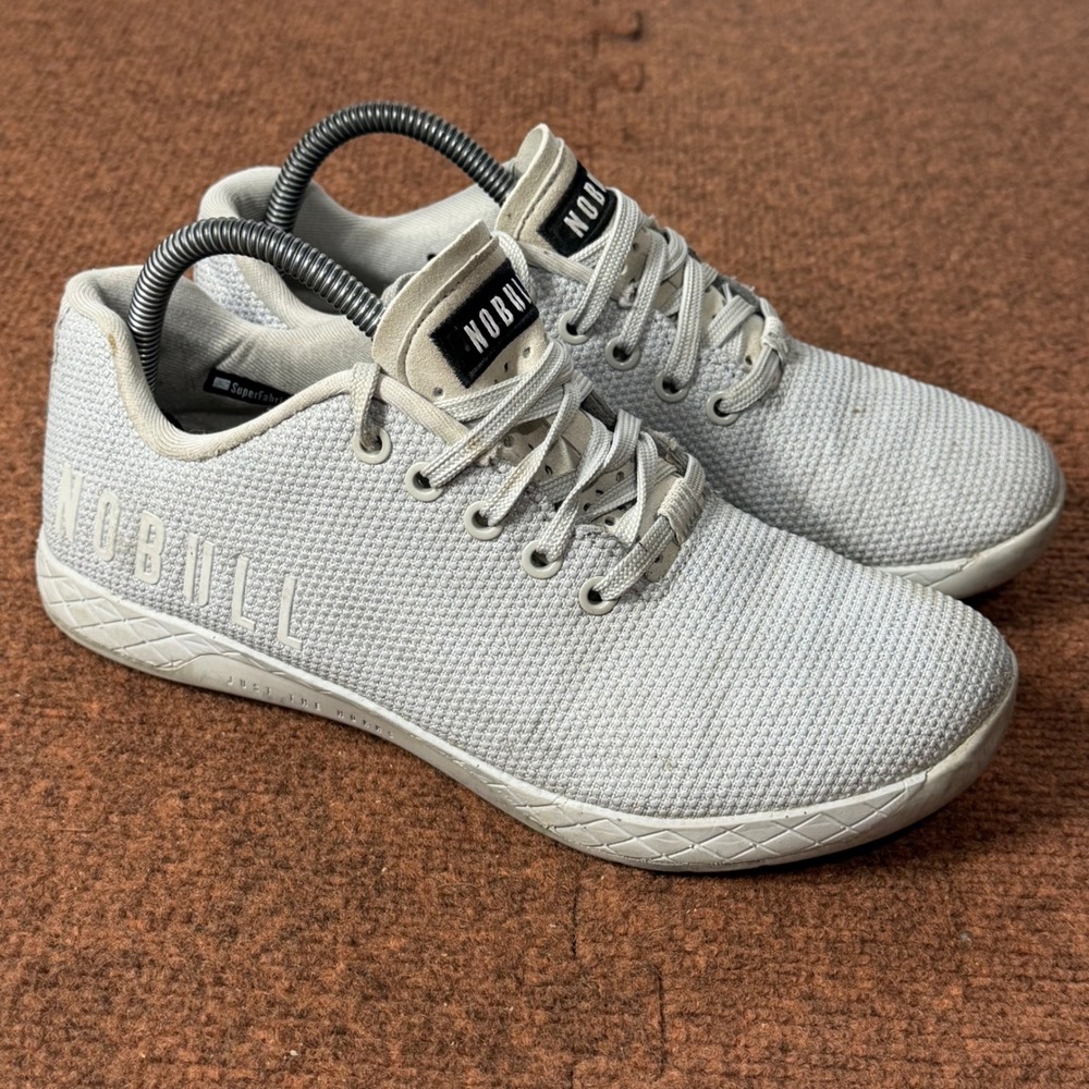 NOBULL SuperFabric Trainer Womens 9 Light Grey Training Shoes Low Top Sneakers